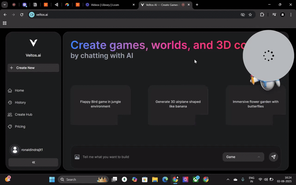 Prompt to game and 3D models