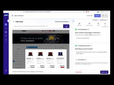 Monitor website changes with AI