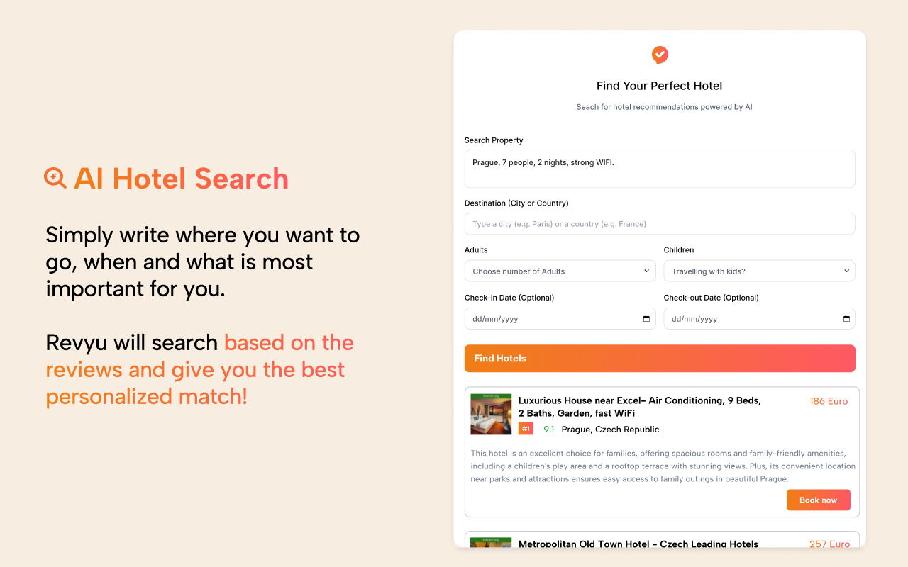 Revyu.AI - Smart Hotel Booking
