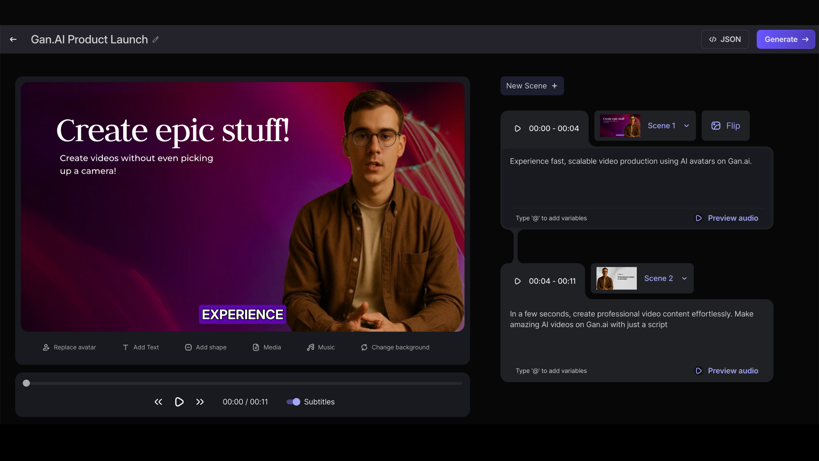 AI Video Generator by Gan.AI