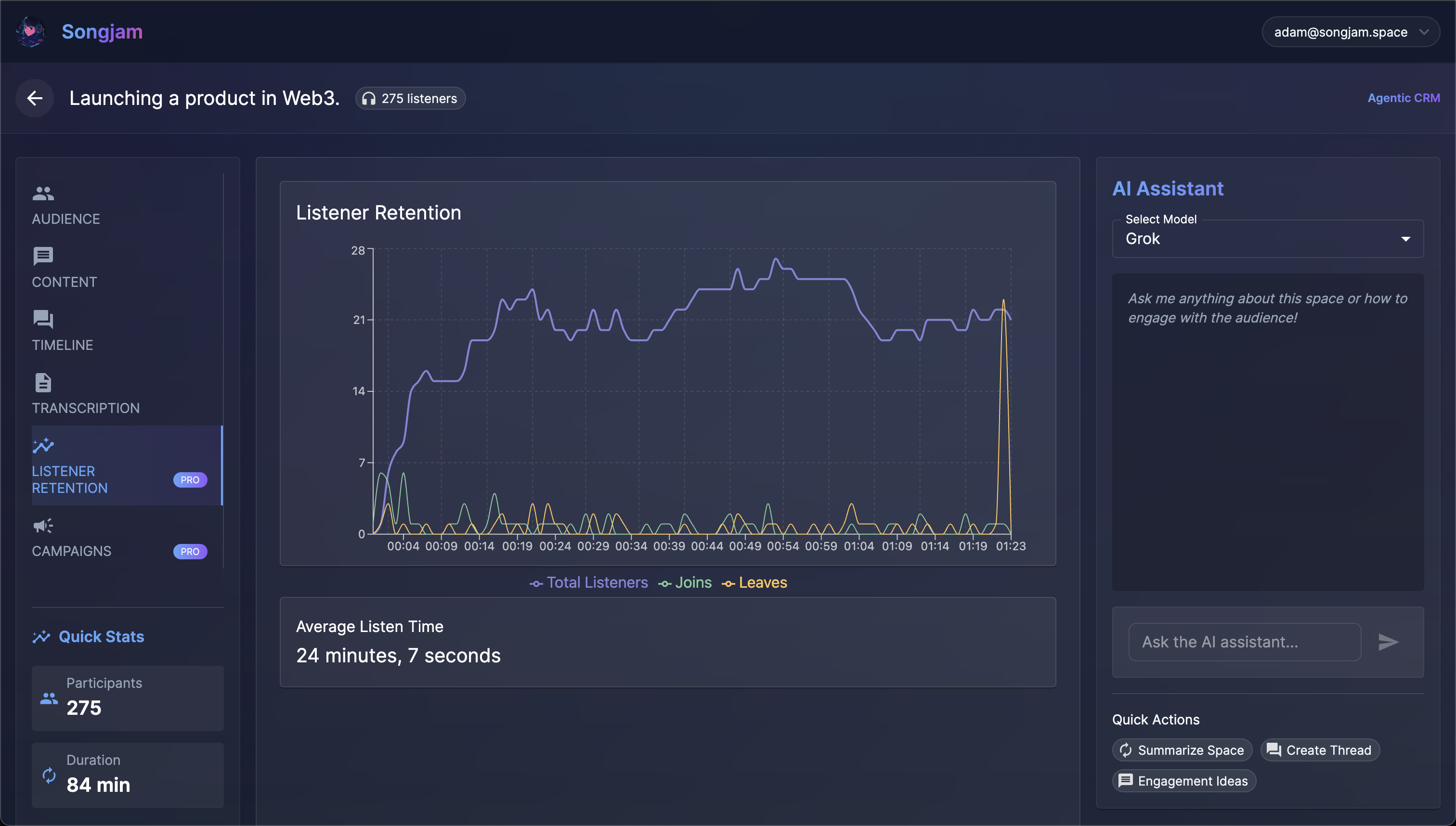 Songjam - X/Twitter Space Insights & CRM