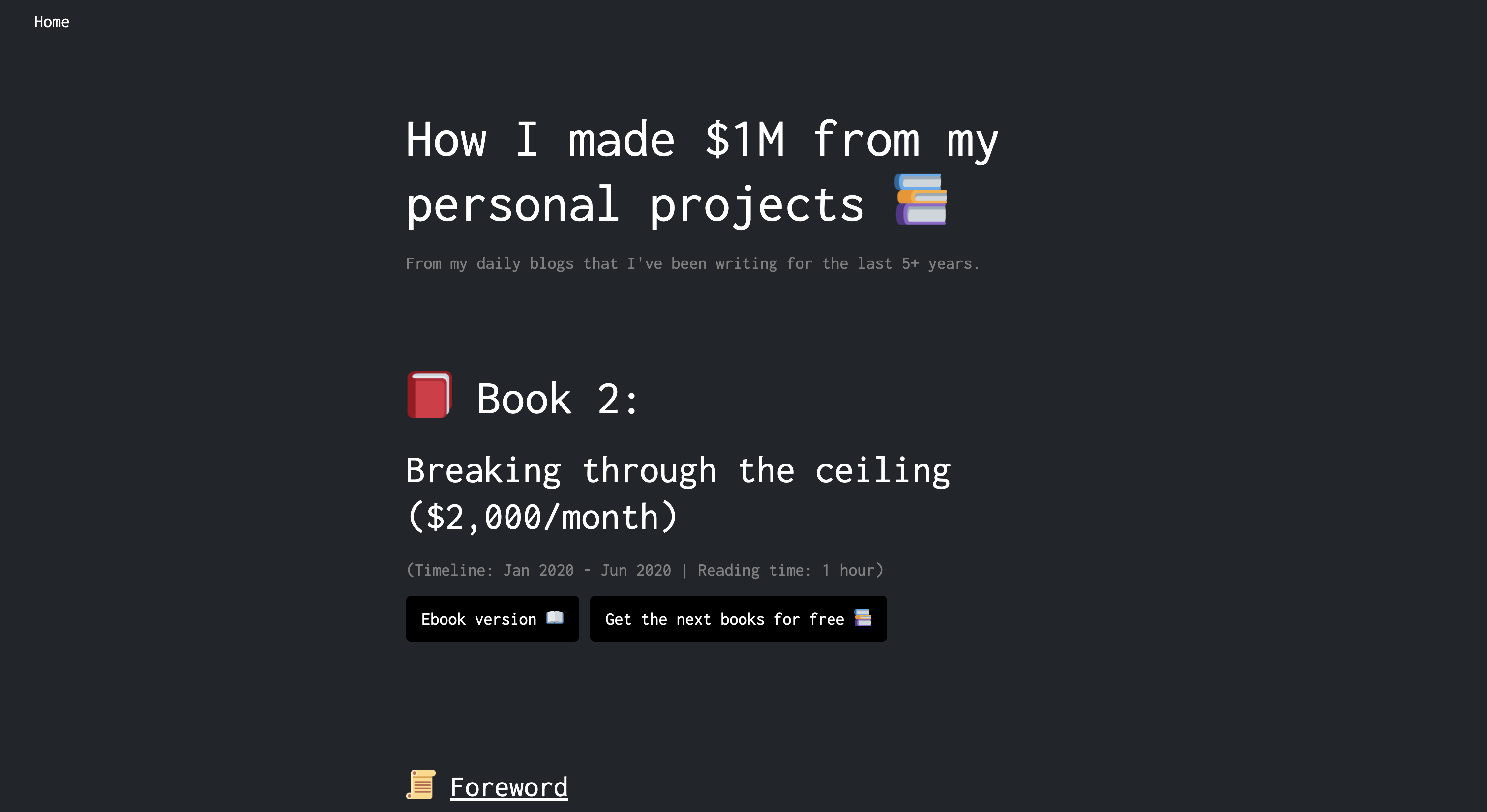 Breaking through the ceiling ($2k/month)