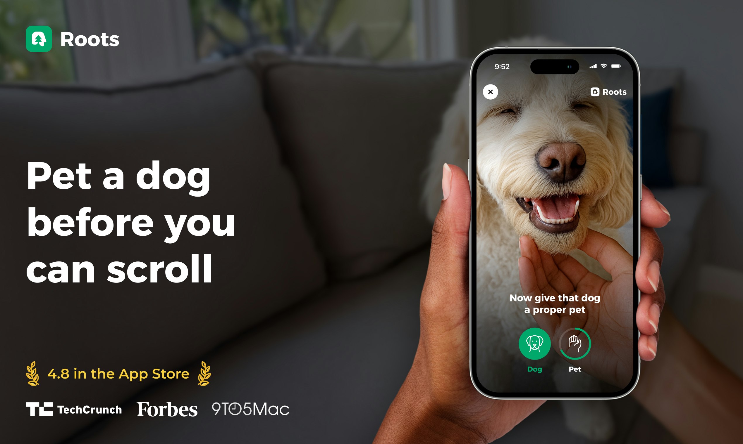 Pet a dog to use social media — by Roots